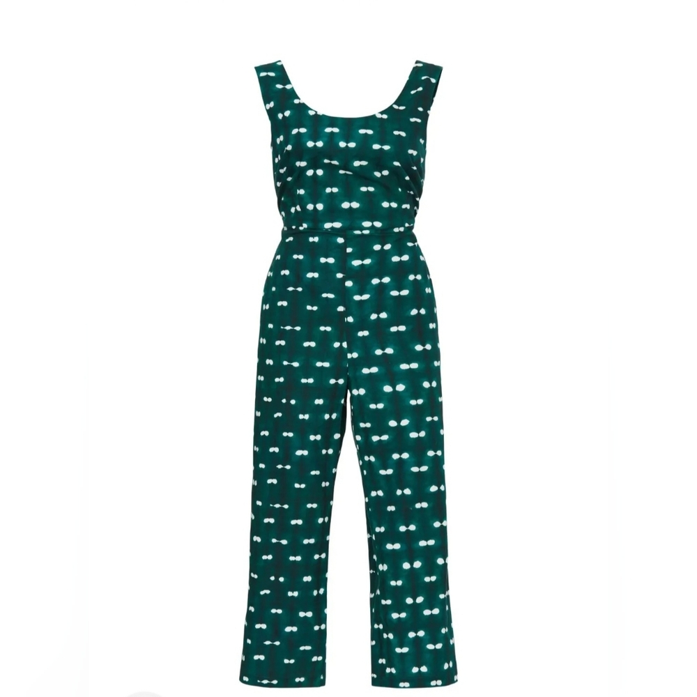 Sleeveless Green Printed Jumpsuit - Picture 5 of 6